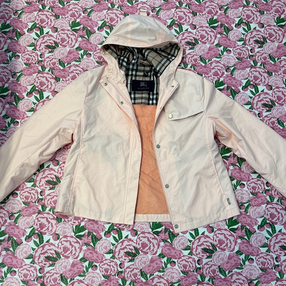 Burberry Light Pink Hooded Utility Jacket
